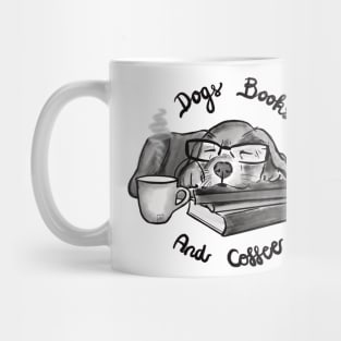 Dogs books and coffee Mug